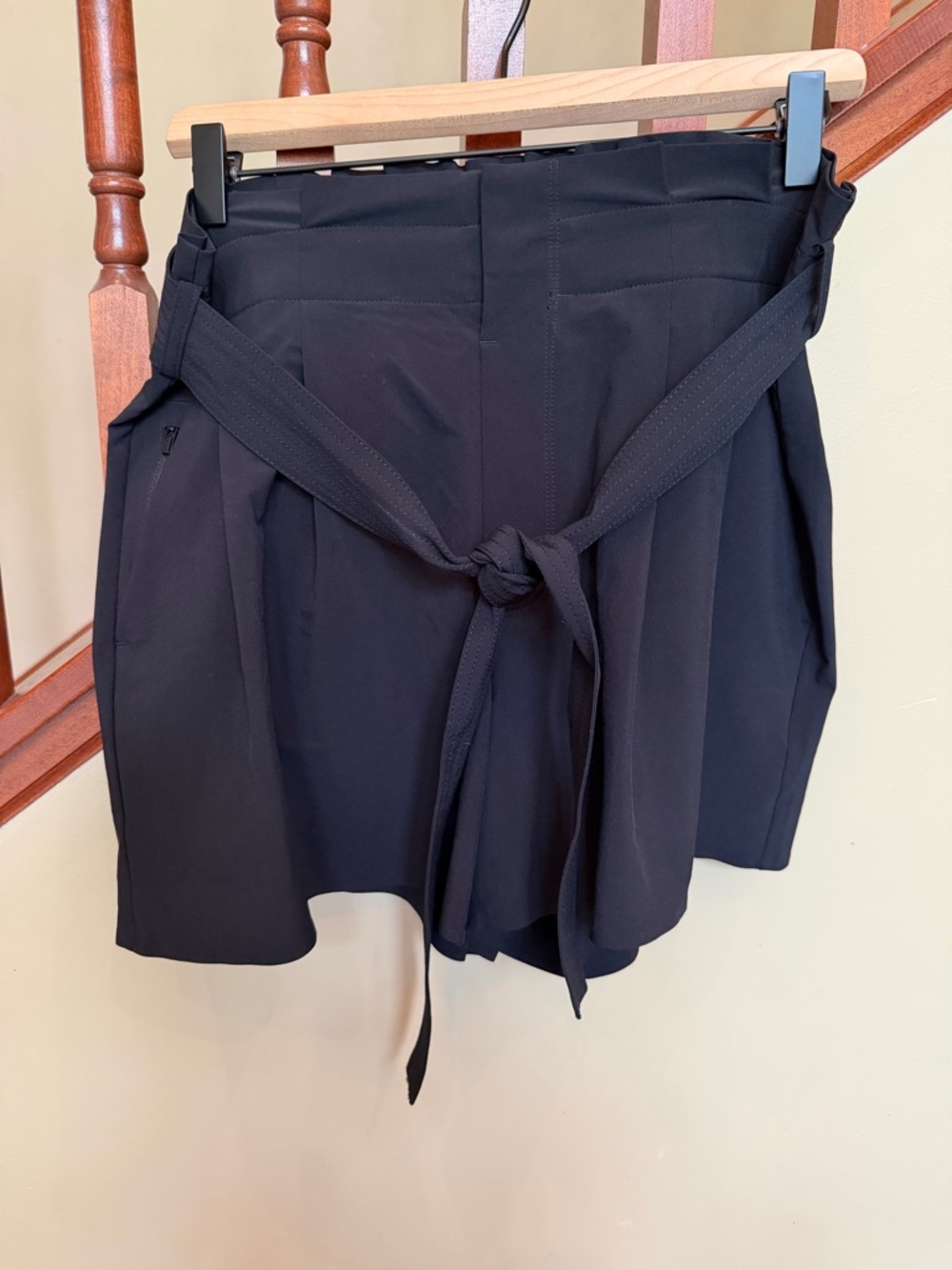 Athleta Black Tie-Front Shorts